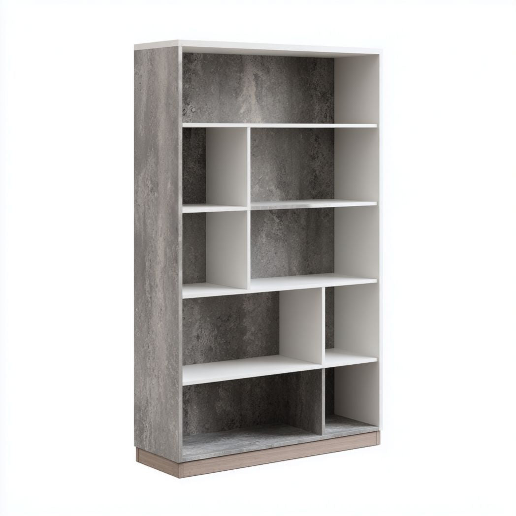 Étagère en bois de hêtre avec finition blanche 180 x 90 x 30cm pour rangement moderne