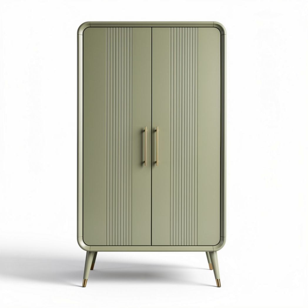 Armoire en métal vert avec portes à lattes dimensions 80 x 40 x 160cm