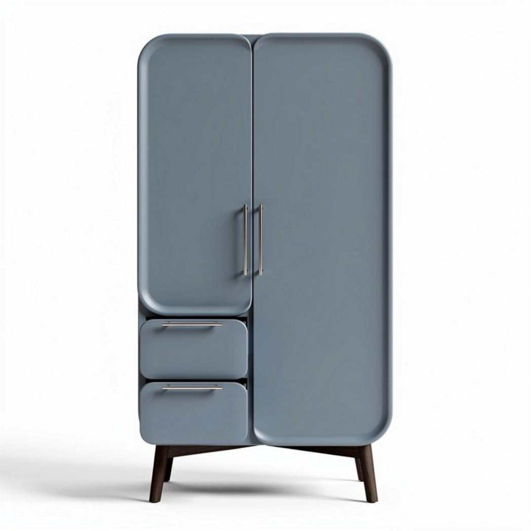 Armoire en métal gris avec 2 portes et 2 tiroirs dimensions 80 x 40 x 180cm