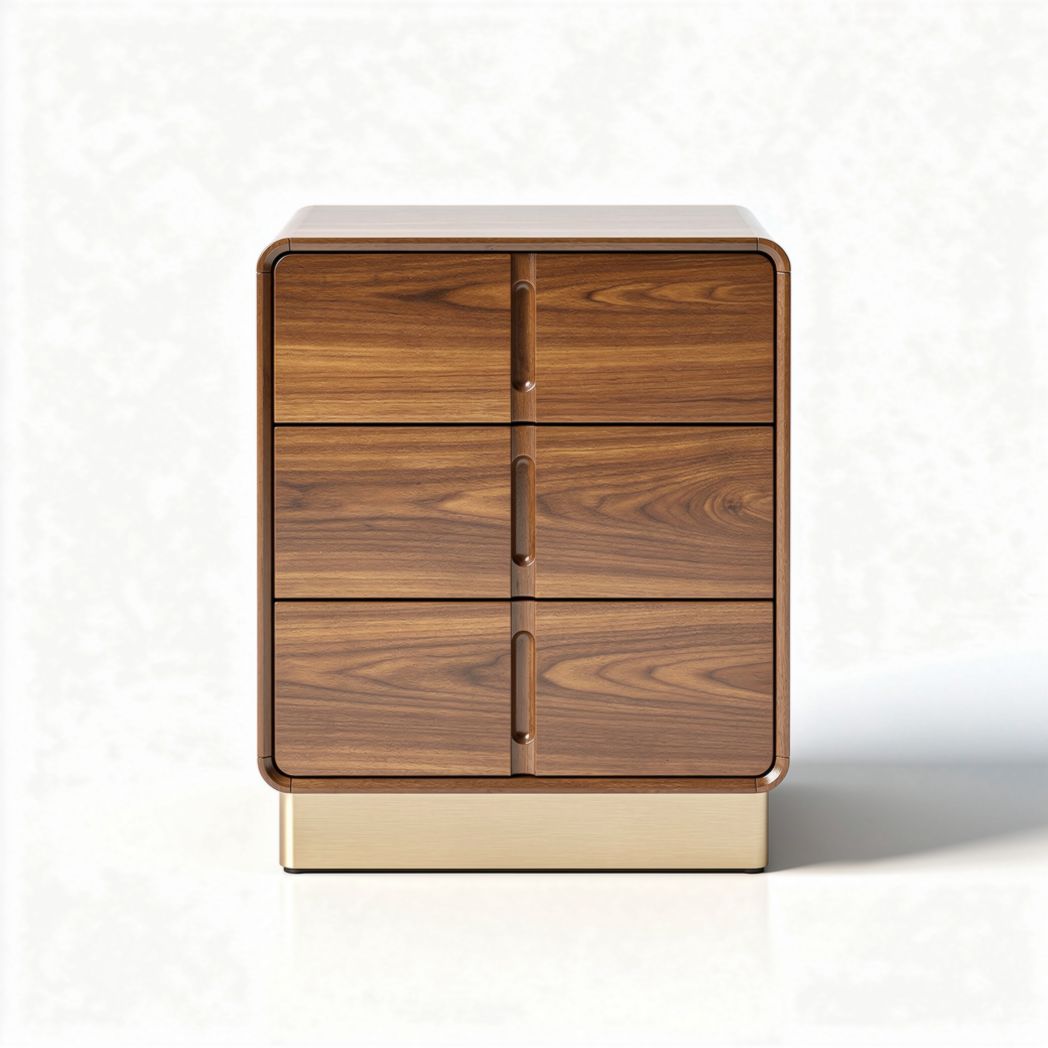Meuble de rangement en bois de noyer avec quatre tiroirs dimensions 40 x 35 x 75cm