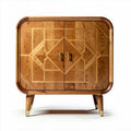 Buffet en bois avec motifs géométriques et finition en chêne 60 x 40 x 80cm