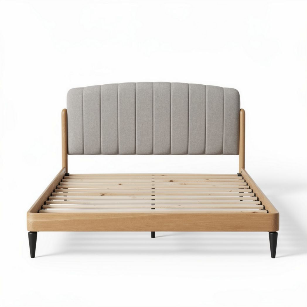 Lit en bois d'orme avec structure en métal 200 x 160 x 90cm