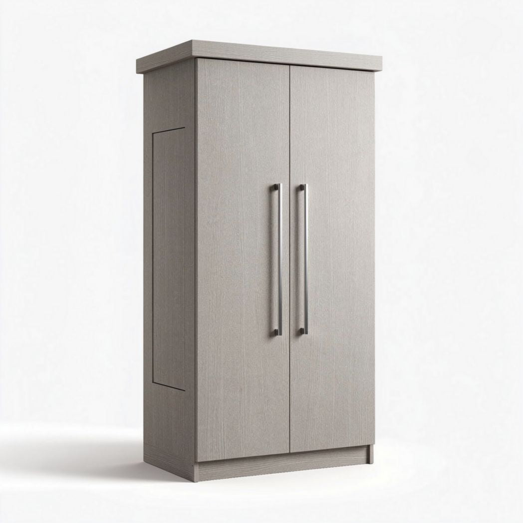 Armoire de rangement blanche en mélamine 80 x 40 x 180 cm avec portes coulissantes