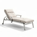Chaise longue en aluminium et tissu beige pour extérieur 200 x 70 x 40cm