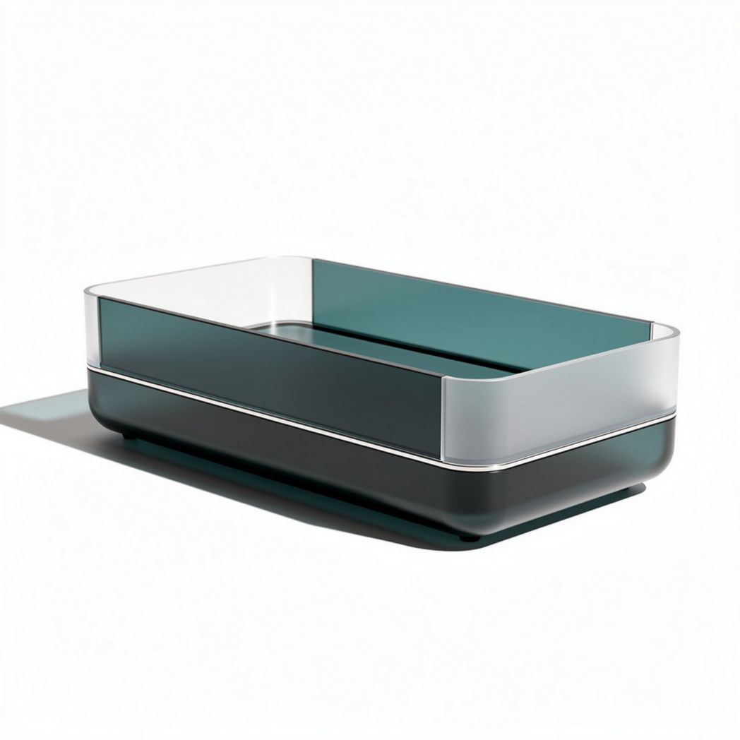 Récipient rectangulaire en verre teinté de 30 x 15 x 8cm pour rangement