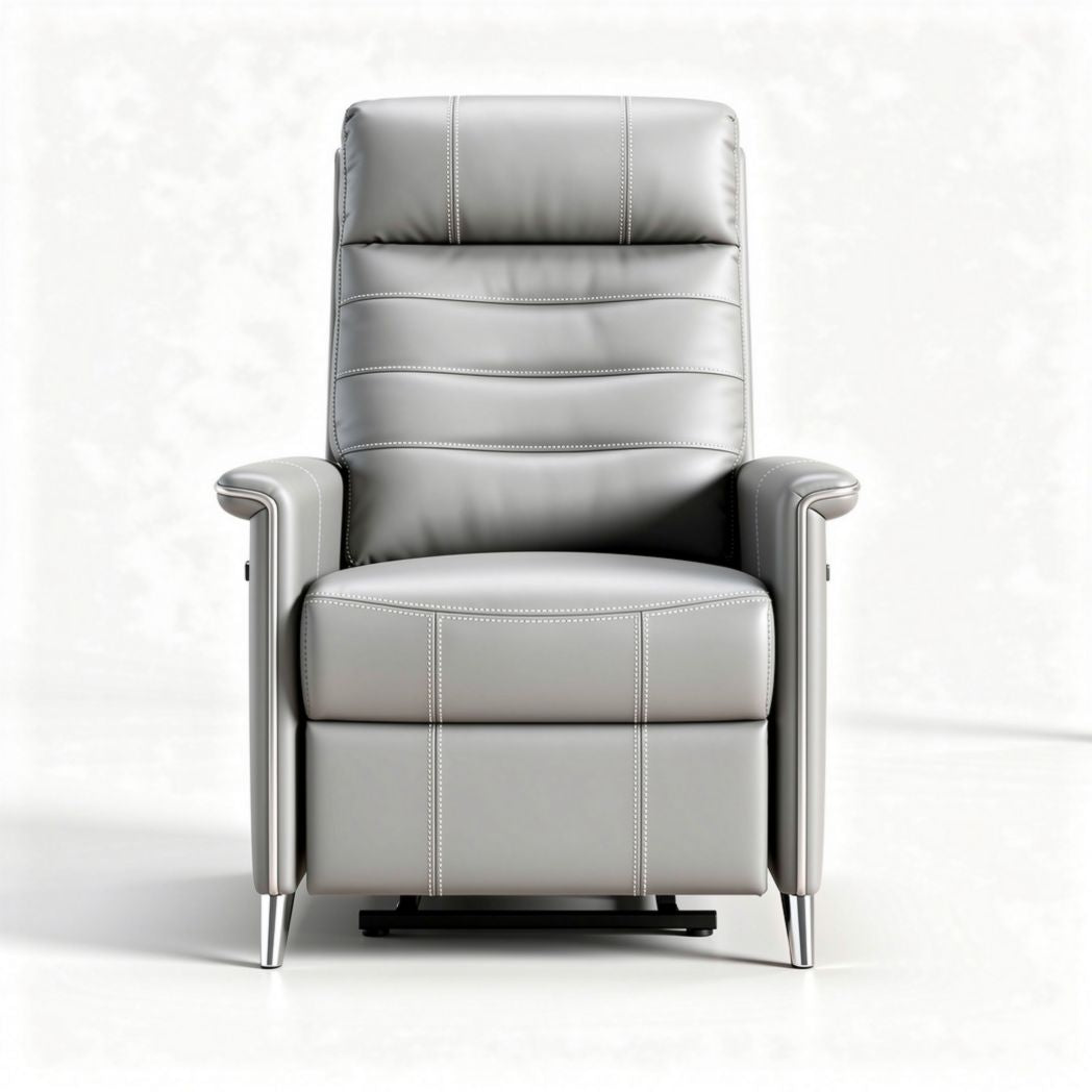 Fauteuil relax en simili cuir gris avec mécanisme inclinable dimensions 80 x 85 x 100cm